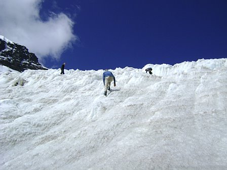 Climbing the Chica Colla glacier with Dan, Doug, Martin and Emmett