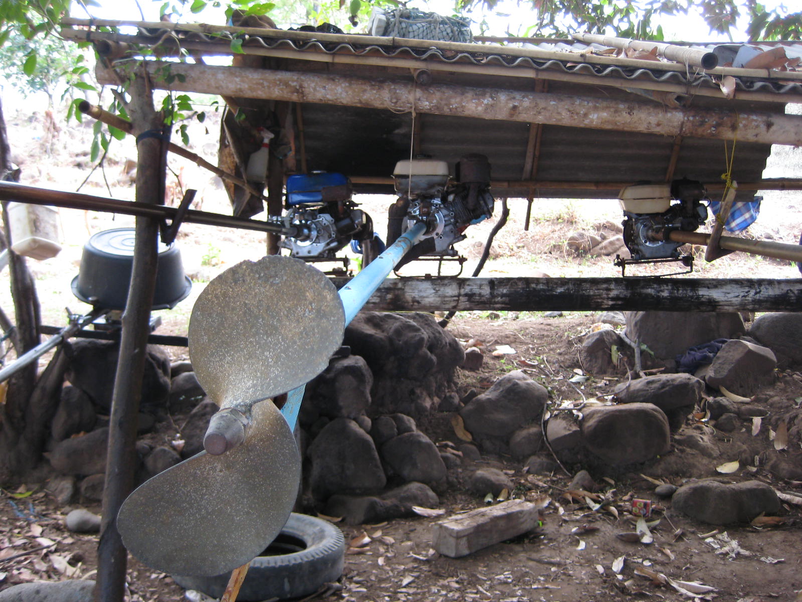 Boat propellers on the beach