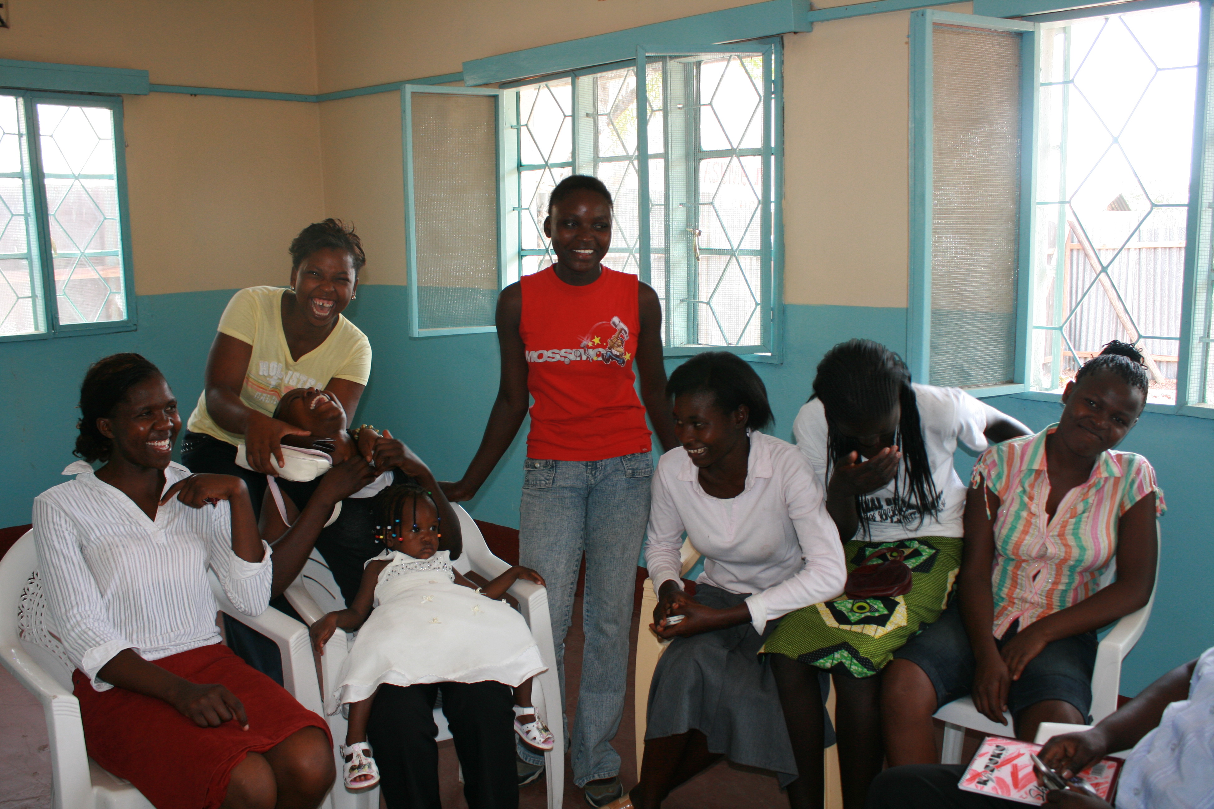 Sisterhood for Change girls relax in the Safe Space