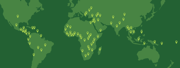 Map of Kiva lending locations